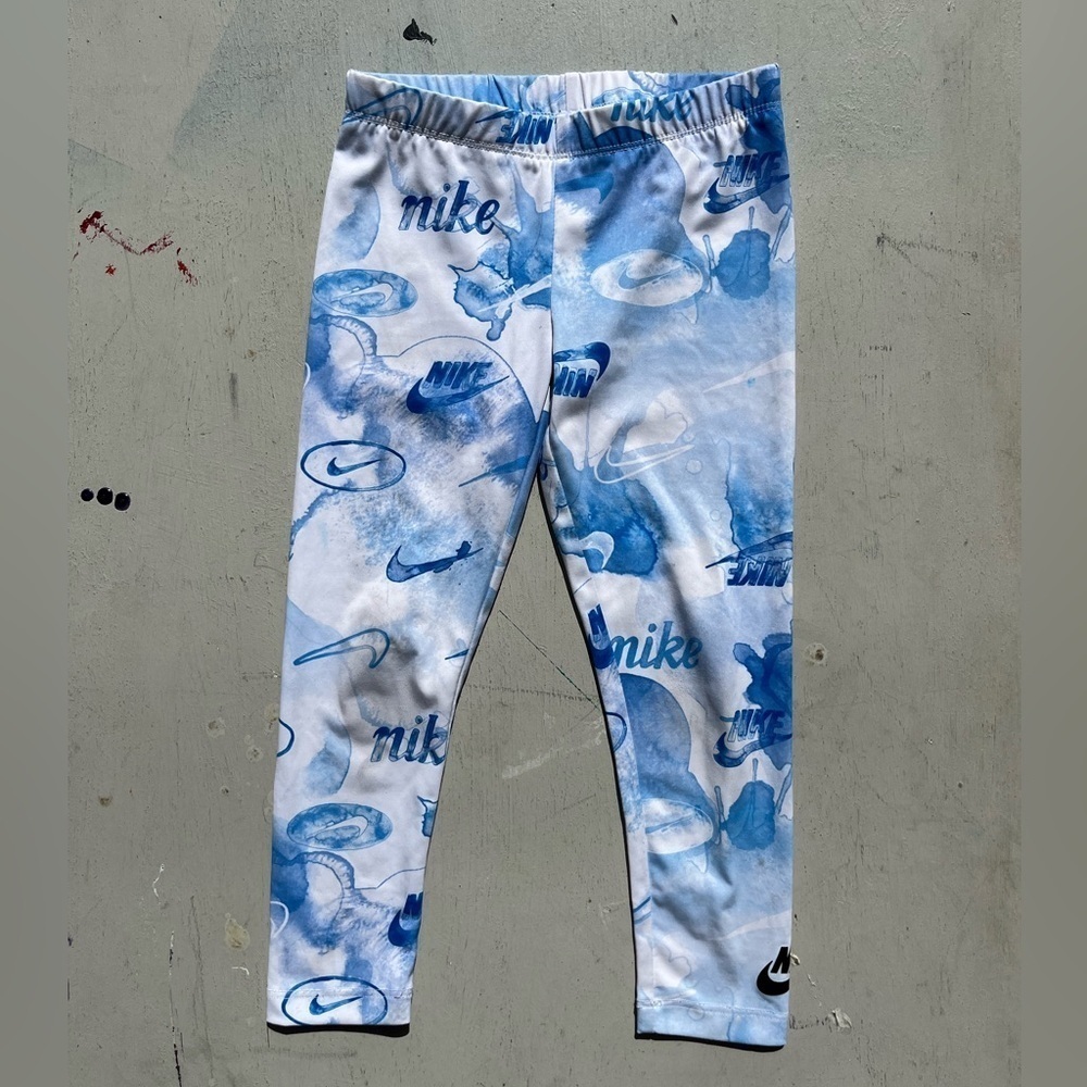 Girl's Nike Pants Multicolor Gradient Logo S Active Stretch Light Breath Gym Run